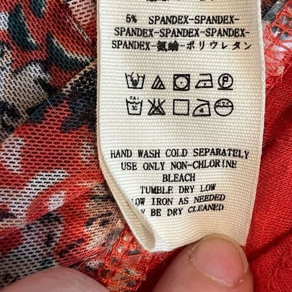 Free People Multicolor All Dolled Up Mesh Floral Long Sleeve Blouse Size M - Picture 6 of 11